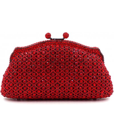 Glittering Evening Clutch Bag Crystal Rhinestone Handbags for Women Wedding Prom Party Night Purse Red $36.89 Evening Bags