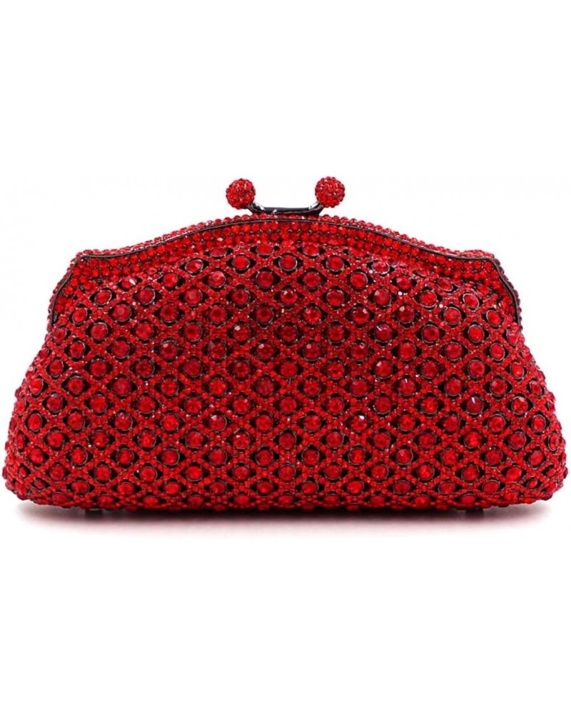 Glittering Evening Clutch Bag Crystal Rhinestone Handbags for Women Wedding Prom Party Night Purse Red $36.89 Evening Bags