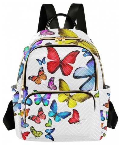 Travel Backpack Purse for Women Fashion Anti-theft Work Casual Colorful Butterflies Daypack Shoulder Bag Medium Size Medium $...