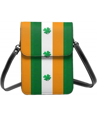 Houndstooth Black Print Fashion Small Crossbody Bags Cell Phone Purse With Credit Card Slots Women Wallet Irish Flag $18.05 S...