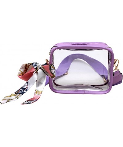 Summer Jelly Bag Transparent PVC Commute Bags Fashion Casual Ribbon Soft Adjustable Portable for Girls Shopping Purple $10.61...