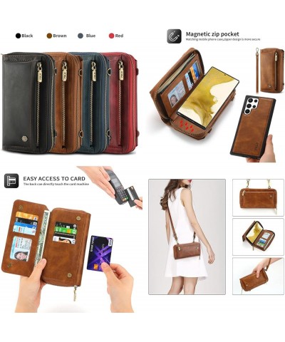 Multifunction Clutch Bag Case for Samsung Galaxy S22+,Large Capacity Leather Wallet Crossbody Case,Zipper Pocket Card Slot Ca...