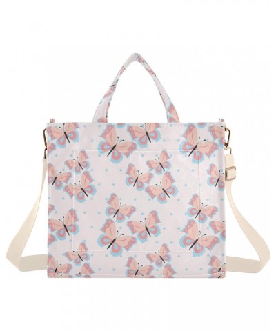 Butterflies Pattern Design Corduroy Handbag - Fashionable, Unique, and Versatile Shoulder Bag Beige straps $13.72 Shoulder Bags