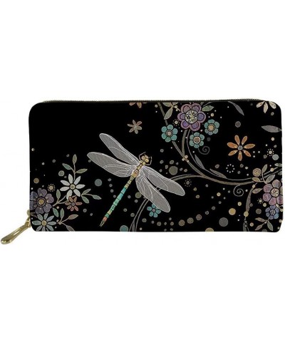 Printed Wallets for Women Girls PU Leather Hand Purse Waterproof Long Style Clutch Travel Shopping Handbag Money Clip with Ca...