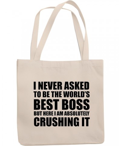 I never asked to be the Worlds Boss day Boss Lady office Gifrs Leaving appreciation Retirement Natural White Multicolor Canva...