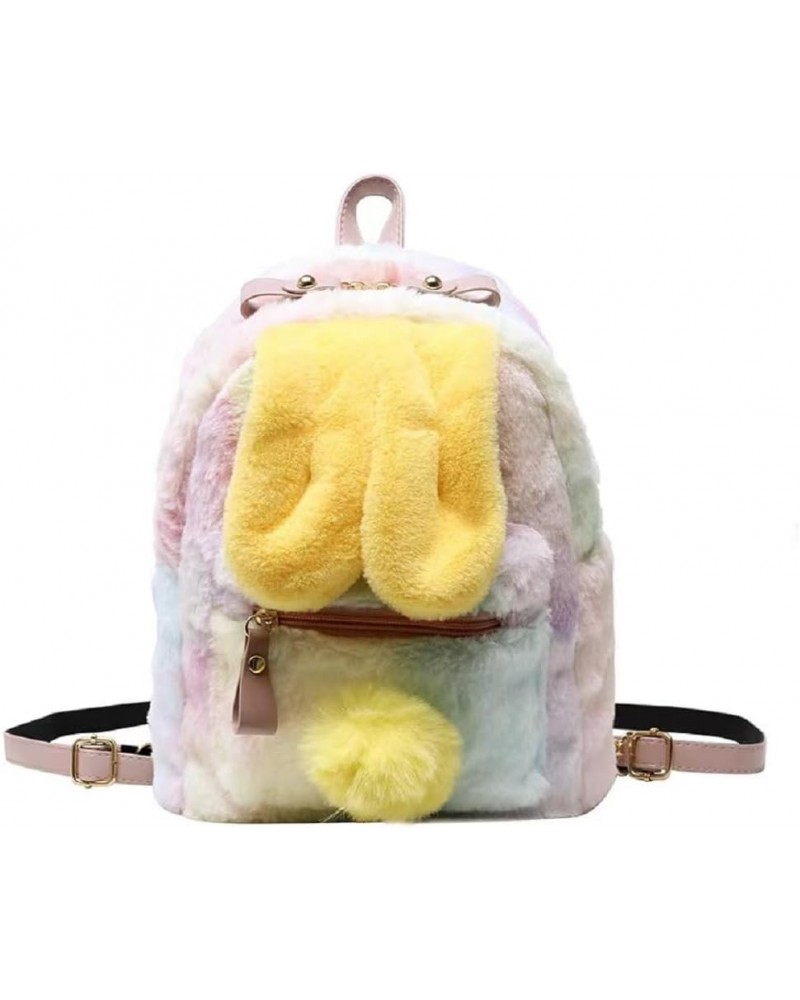 Kawaii Plush Bunny Ear Pink Backpack Cute Fuzzy Fluffy Rabbit Daypack for Women Girl Small Mini Backpack (HGrey,Large) Byello...