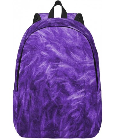 Purple Print Unisex Canvas Backpack Cute Backpack For Travel Sports Casual Aesthetic Backpack Black Small $20.64 Backpacks