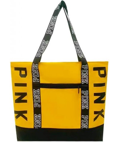 Pink Tote Bags for Women Large Capacity Waterproof Handbag Storage Bag for Daily Shopping Travel Yellow $13.71 Totes