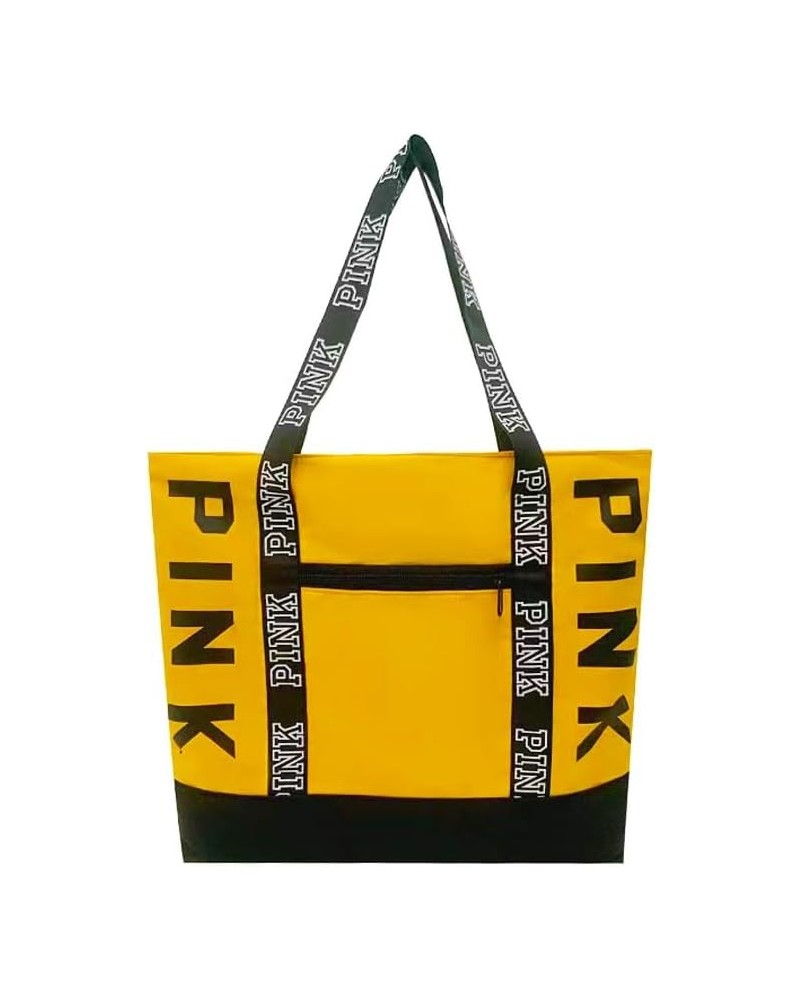 Pink Tote Bags for Women Large Capacity Waterproof Handbag Storage Bag for Daily Shopping Travel Yellow $13.71 Totes