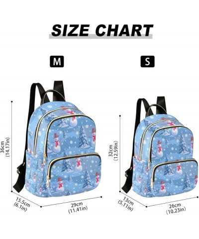 Christmas Women Backpack Snowman Xmas Tree Falling Snowflake Anti-Theft Travel Backpack with Luggage Belt Durable Lightweight...