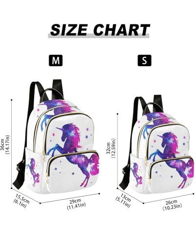 Blue Glowing Unicorn Backpack Purse for Women Lightweight Back Pack Casual Daypack Travel Shoulder Bag Bookbag - M Medium Mul...