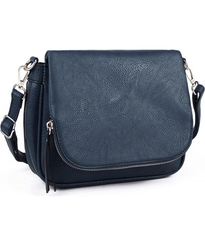 Crossbody Bags for Women Small Pu Leather Over the Shoulder Purses and Flap Cross Body Handbags with Multi Pockets Blue $15.9...