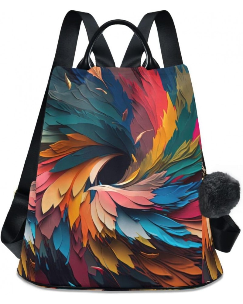 Feather Spiral Backpack for Women, Fashion Anti Theft Casual Daypack Shoulder Bag Purse for Travel Work 15 inches $17.63 Back...