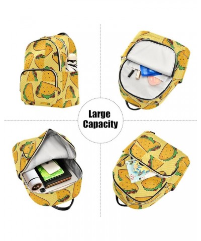 Travel Backpack Purse for Women Fashion Anti-theft Work Casual Mexican Tacos Yellow Daypack Shoulder Bag Medium Size Small $1...