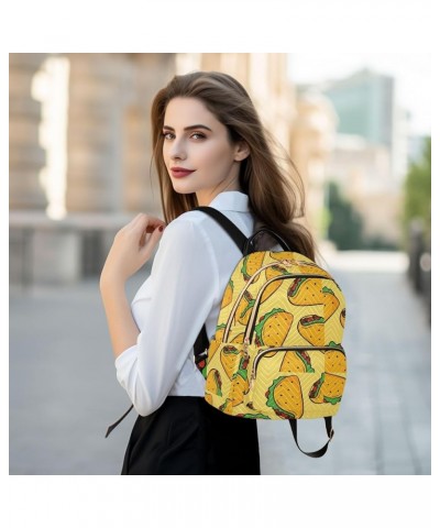 Travel Backpack Purse for Women Fashion Anti-theft Work Casual Mexican Tacos Yellow Daypack Shoulder Bag Medium Size Small $1...