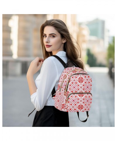 Small Backpack for Women Travel Bag Valentine Love Heart Geometric Daypack Purse Fashion Shoulder Bag Rucksack Small B475 $13...