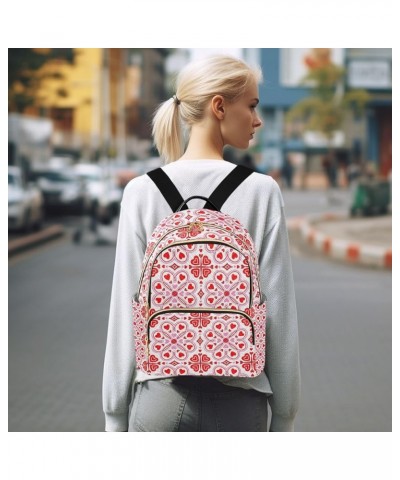 Small Backpack for Women Travel Bag Valentine Love Heart Geometric Daypack Purse Fashion Shoulder Bag Rucksack Small B475 $13...