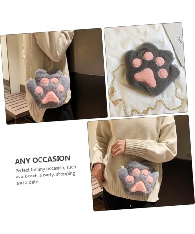 2 Pcs Bear Bag Plush Bags for Women Crossbody Backpack for Women Paw Crossbody Bag Womens Crossbody Greyx3pcs $10.35 Others