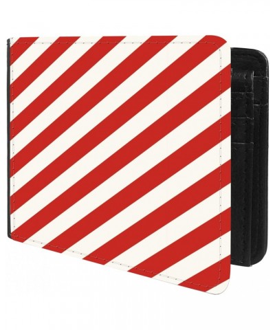 Unique Desige Pattern - Red and White Stripe, Slim Front Pocket Wallet Billfold RFID Blocking $8.75 Wallets