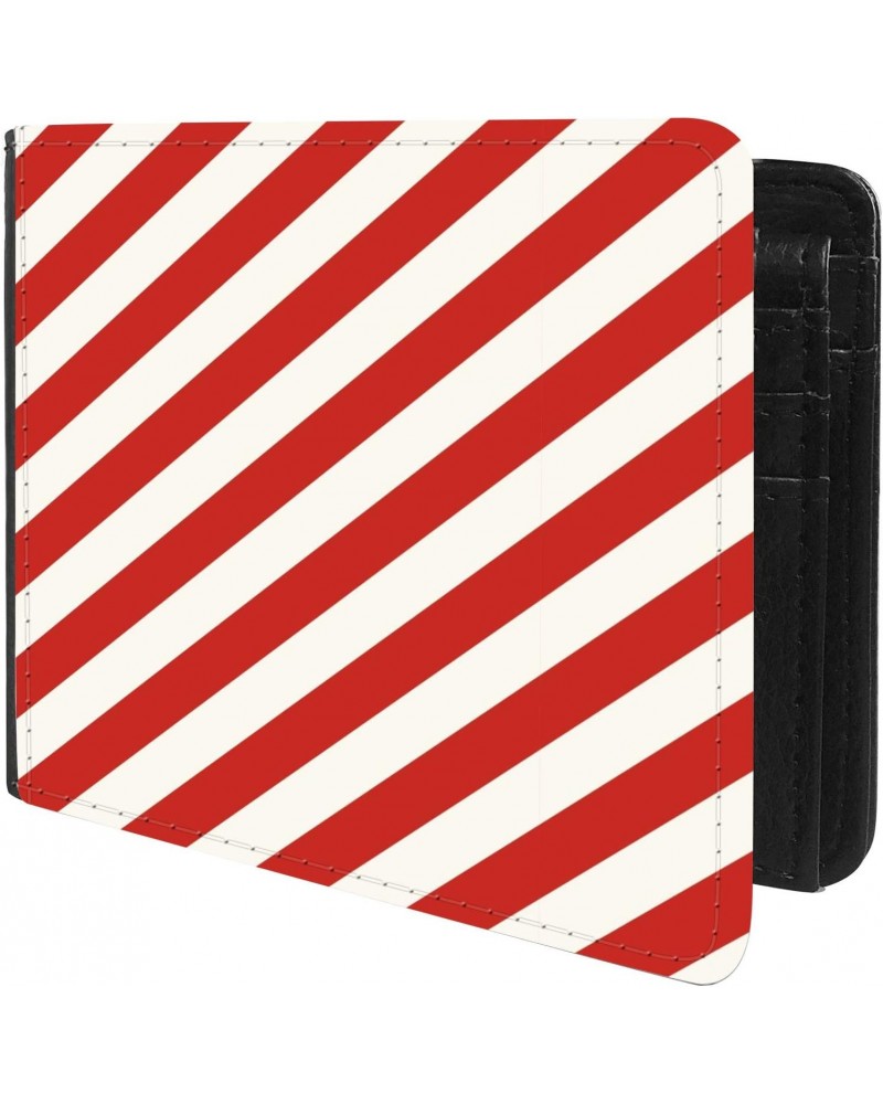 Unique Desige Pattern - Red and White Stripe, Slim Front Pocket Wallet Billfold RFID Blocking $8.75 Wallets