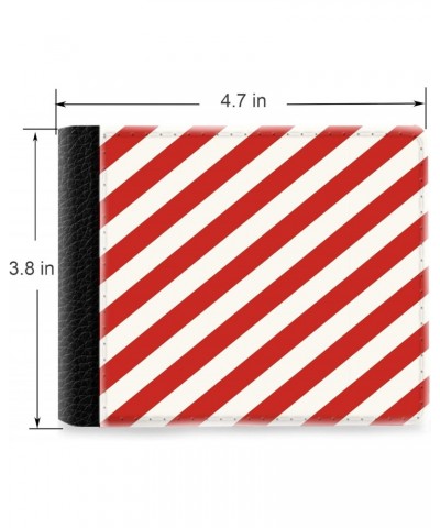 Unique Desige Pattern - Red and White Stripe, Slim Front Pocket Wallet Billfold RFID Blocking $8.75 Wallets