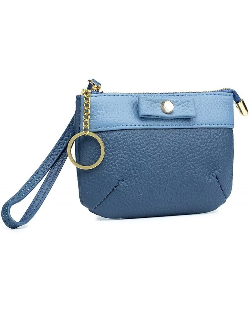 Small Clutch Purse for Women Genuine Leather Coin Pouch Bowknot Cash Wallet Cute Wristlet Purse with Key Chain Blue $19.46 Wr...