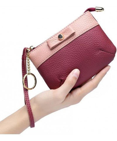 Small Clutch Purse for Women Genuine Leather Coin Pouch Bowknot Cash Wallet Cute Wristlet Purse with Key Chain Blue $19.46 Wr...