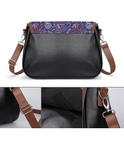 Printed Crossbody Bag Shoulder Bag PU Leather Women's Designer Satchels Mermaid Background Color3 $28.49 Satchels