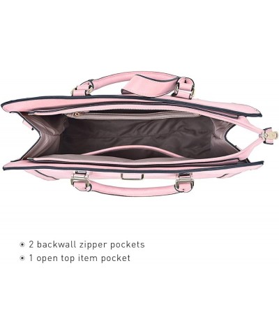 Women's Handbag Flap-over Belt Shoulder Bag Top Handle Tote Satchel Purse Work Bag w/Matching Wristlet Pink $22.56 Totes