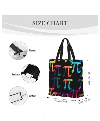 Women'S Soft Tote Shoulder Bag Pi-Math Foldable Travel Purse With Zipper Closure $11.94 Totes