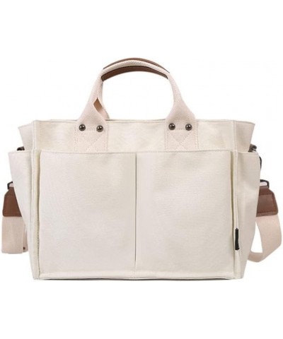 Tote Bag Women Hobo Handbag Canvas Shoulder Bag Satchel Retro Crossbody Bag Purse Multiple Pocket Large Capacity A-white $37....