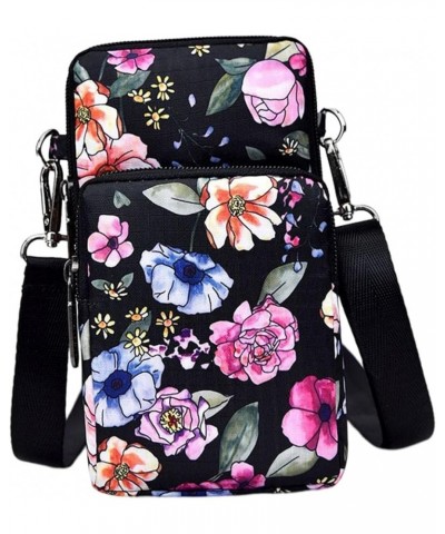 Stylish Shoulder Bag with Adjustable Strap for Black Flower $7.55 Crossbody Bags