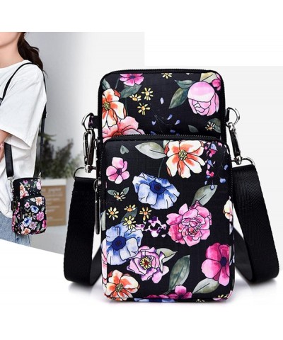 Stylish Shoulder Bag with Adjustable Strap for Black Flower $7.55 Crossbody Bags