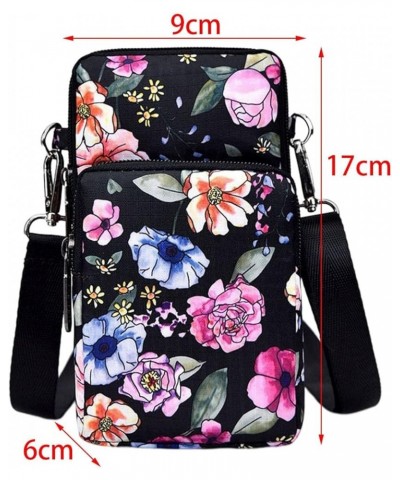 Stylish Shoulder Bag with Adjustable Strap for Black Flower $7.55 Crossbody Bags