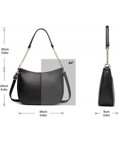 Shoulder Bag for Women Vegan Leather Women's Shoulder Purses Handbags with 2 Removable Strap Crossbody Bag Purses Black $16.7...