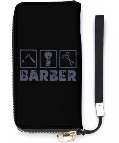 Barber Tool Trucker Wristlet Wallet Leather Long Card Holder Purse Slim Clutch Handbag for Women $17.75 Wristlets