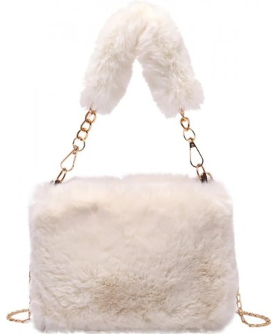 Fur Purses for Women Crossbody Bag Fluffy Shoulder Bag Fluffy Purses for Women Furry Handbag Party Clutch Bag White $9.85 Sho...