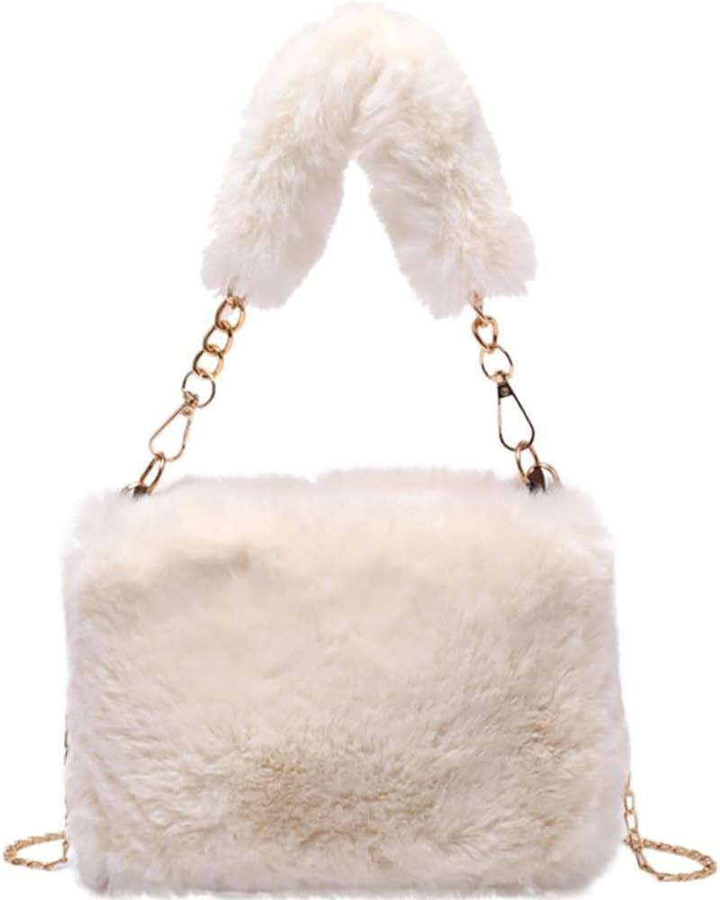 Fur Purses for Women Crossbody Bag Fluffy Shoulder Bag Fluffy Purses for Women Furry Handbag Party Clutch Bag White $9.85 Sho...