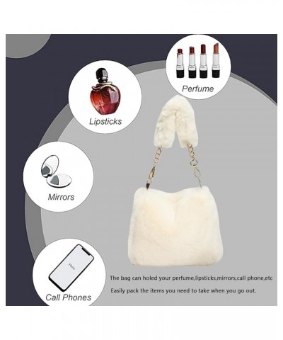 Fur Purses for Women Crossbody Bag Fluffy Shoulder Bag Fluffy Purses for Women Furry Handbag Party Clutch Bag White $9.85 Sho...