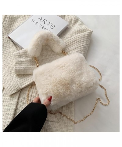 Fur Purses for Women Crossbody Bag Fluffy Shoulder Bag Fluffy Purses for Women Furry Handbag Party Clutch Bag White $9.85 Sho...