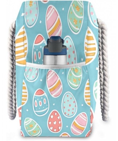 Graffiti Egg Pattern Beach Bag, Large Beach Bag with Zipper and Wet Pocket, Lightweight and Waterproof for Pool, Beach, Trave...