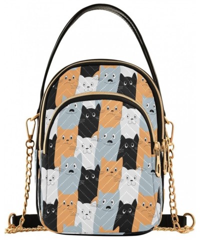 Cute Funny Cats Crossbody Bags for Women Quilted Chain Crossbody Purses Trendy Cross Body Phone Purse Handbag $13.77 Crossbod...