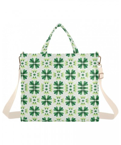 Creative St. Patrick's Day Tiled Pattern Tote Bag Large Capacity for Women Handbag Corduroy Crossbody Shoulder Bag $16.19 Totes