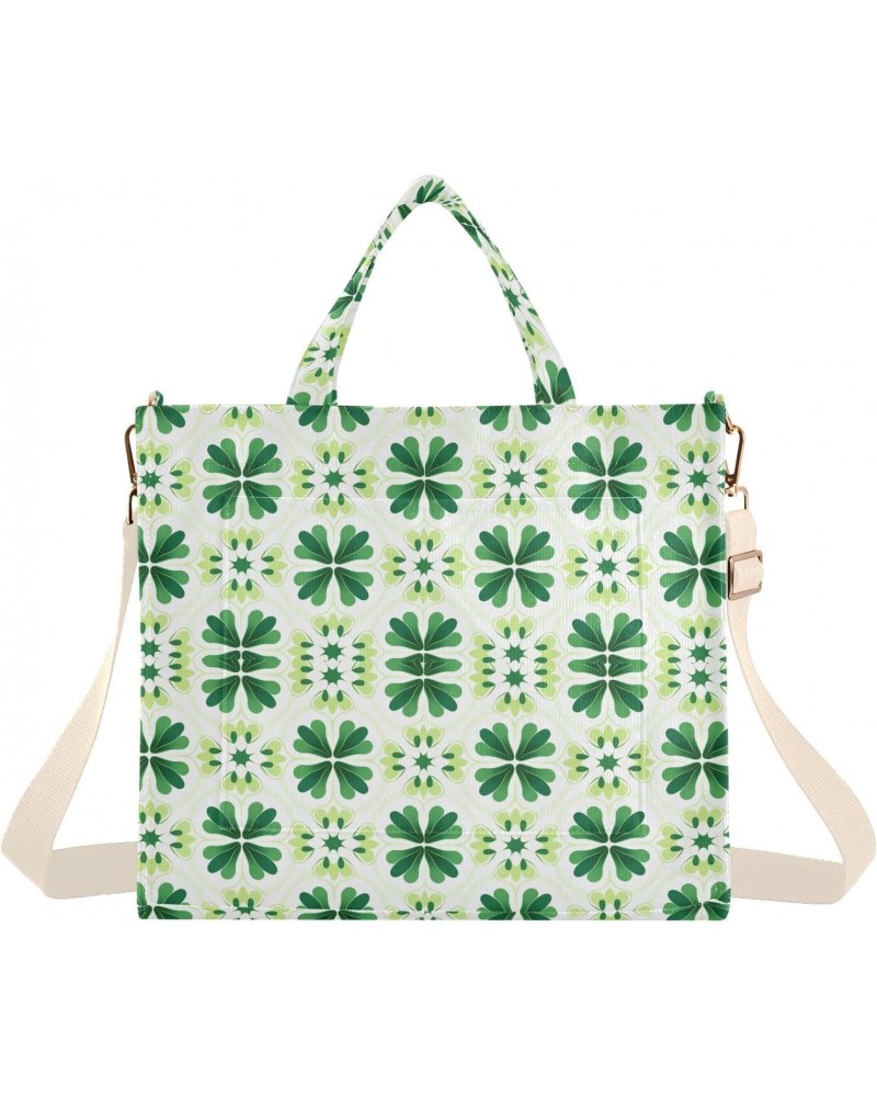 Creative St. Patrick's Day Tiled Pattern Tote Bag Large Capacity for Women Handbag Corduroy Crossbody Shoulder Bag $16.19 Totes