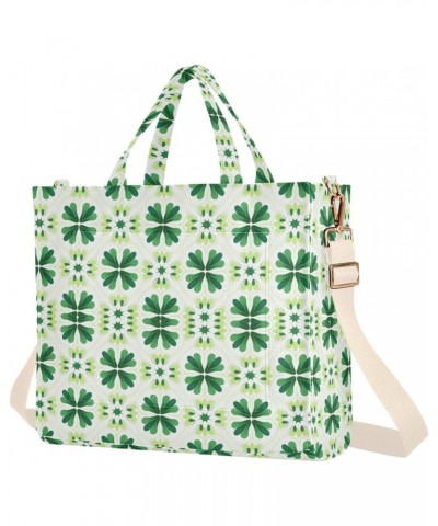 Creative St. Patrick's Day Tiled Pattern Tote Bag Large Capacity for Women Handbag Corduroy Crossbody Shoulder Bag $16.19 Totes