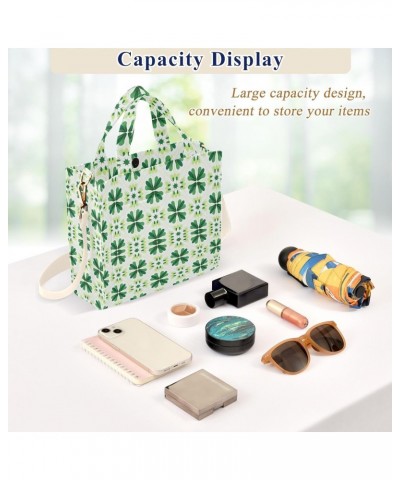 Creative St. Patrick's Day Tiled Pattern Tote Bag Large Capacity for Women Handbag Corduroy Crossbody Shoulder Bag $16.19 Totes