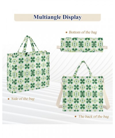 Creative St. Patrick's Day Tiled Pattern Tote Bag Large Capacity for Women Handbag Corduroy Crossbody Shoulder Bag $16.19 Totes