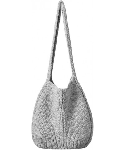 Crochet Tote Bag for Women Knit Tote Bag - Knit Boho Casual Hobo Bags, Vacation Aesthetic Shoulder Bag Grey $11.39 Shoulder Bags