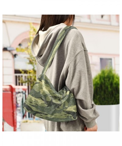 Cute Hedgehogs Beige Women Bag Hobo Purse, Plush Tote Womens Shoulder Purse Camouflage Shark $8.40 Hobo Bags