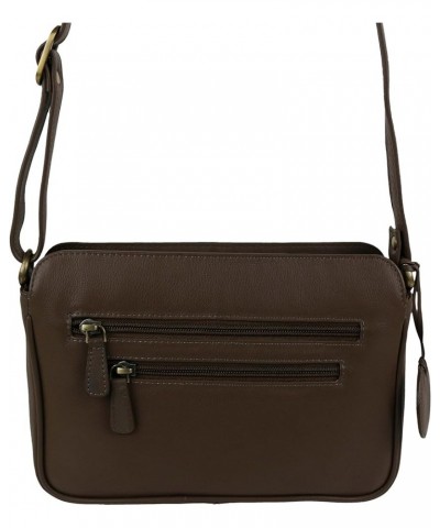 Women'S Leather Leather Cross Body Handbag Brown $35.95 Shoulder Bags